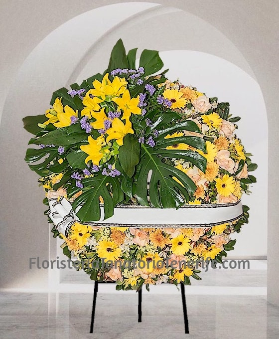 Corona Fúnebre amarilla